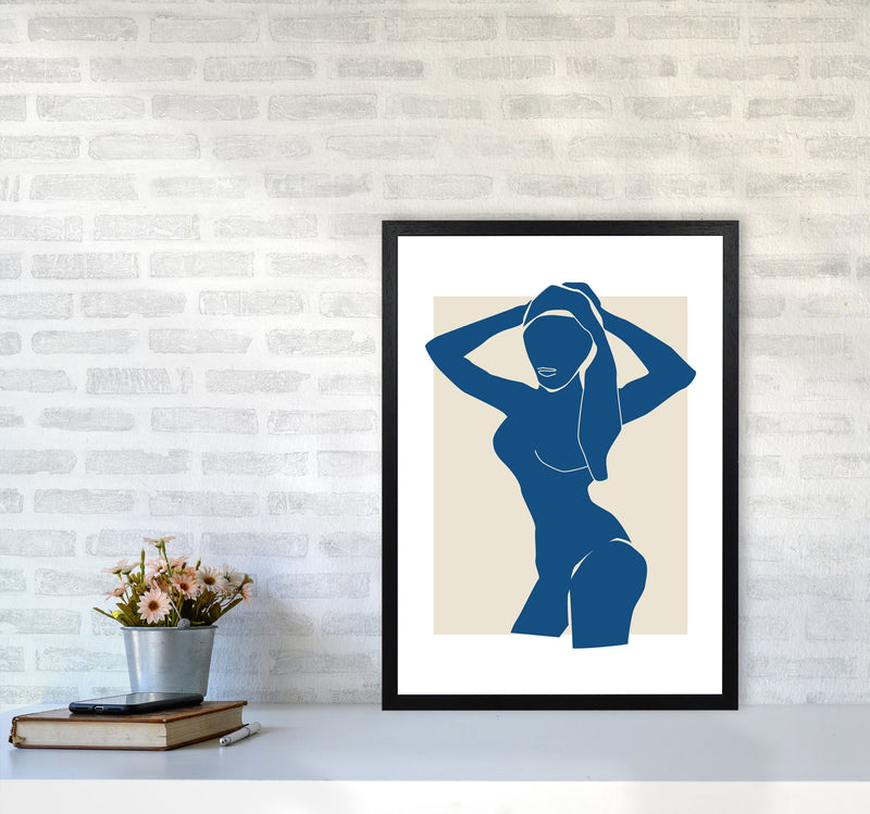 Matisse Hands To Head Blue By Planeta444 A2 White Frame
