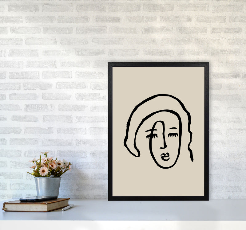 Line Face Girl By Planeta444 A2 White Frame