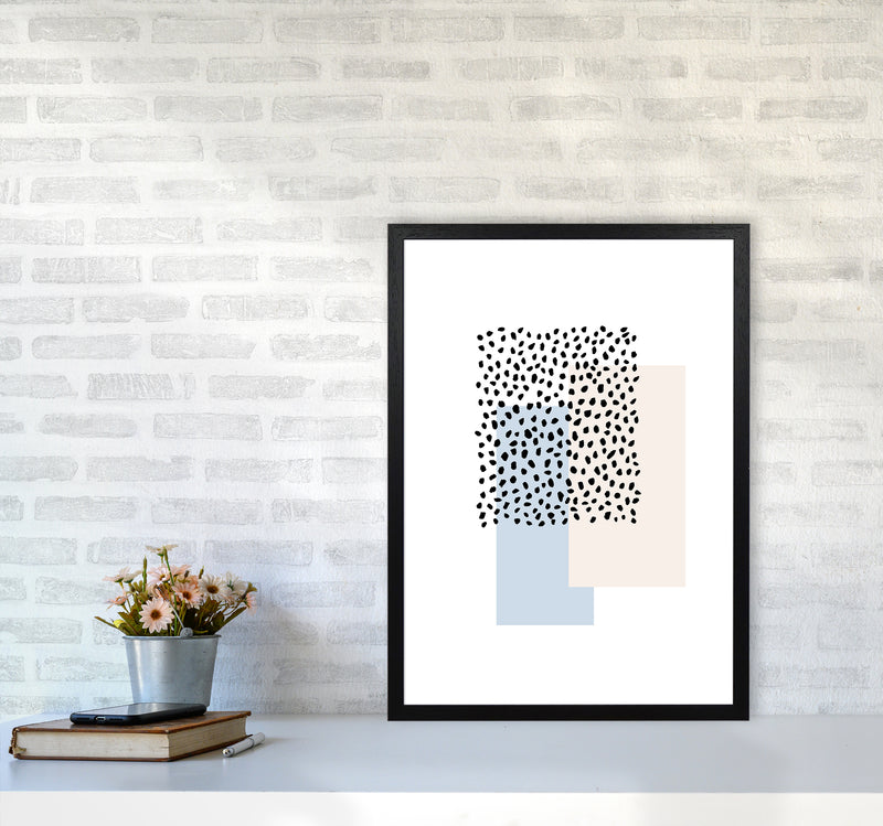 Dots Rectangles Light Blue Nude By Planeta444 A2 White Frame