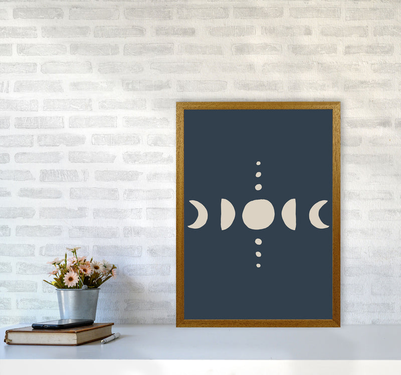 Moon Phases Beige Navy By Planeta444 A2 Print Only