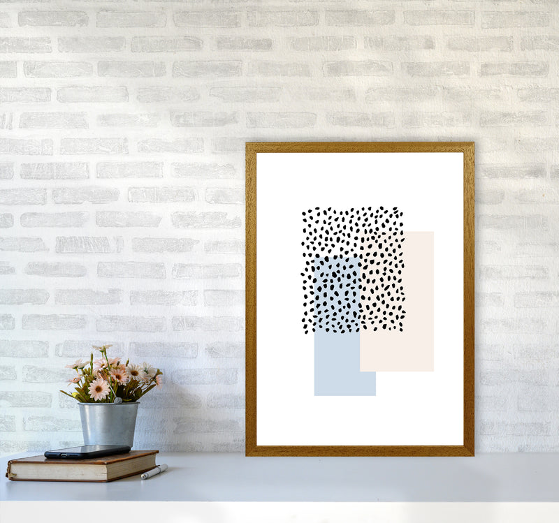Dots Rectangles Light Blue Nude By Planeta444 A2 Print Only