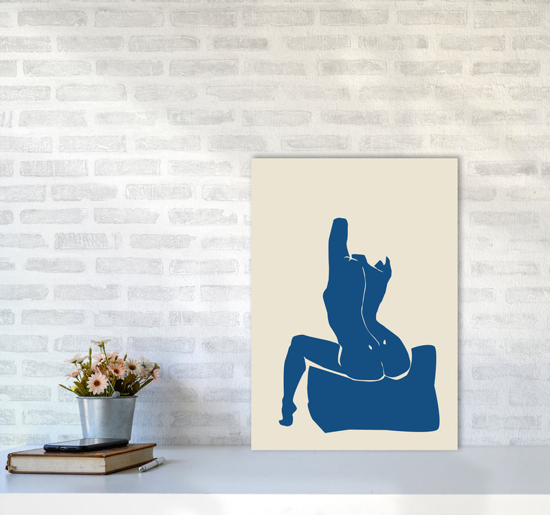 Matisse Sitting On Bed Arms High Blue By Planeta444 A2 Black Frame