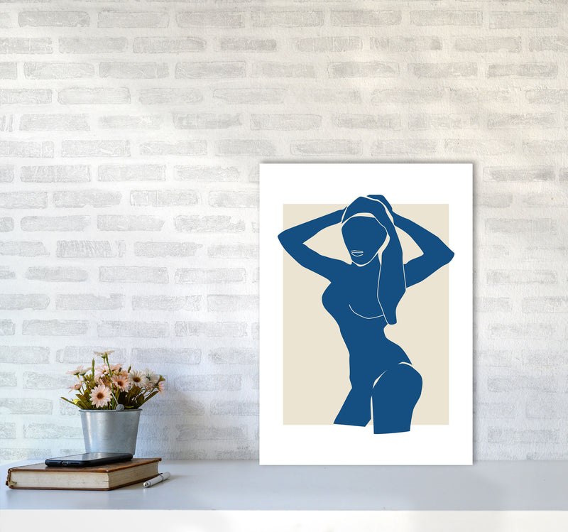 Matisse Hands To Head Blue By Planeta444 A2 Black Frame