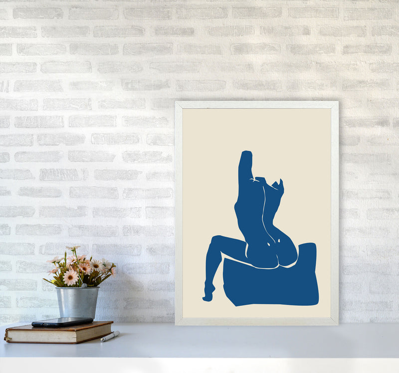Matisse Sitting On Bed Arms High Blue By Planeta444 A2 Oak Frame
