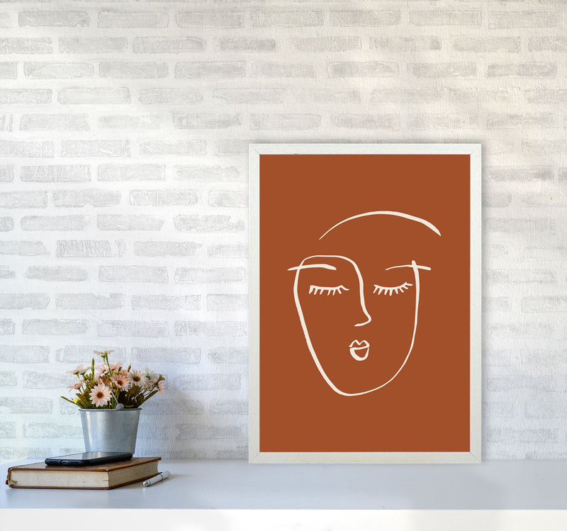 Line Face Girl2 By Planeta444 A2 Oak Frame