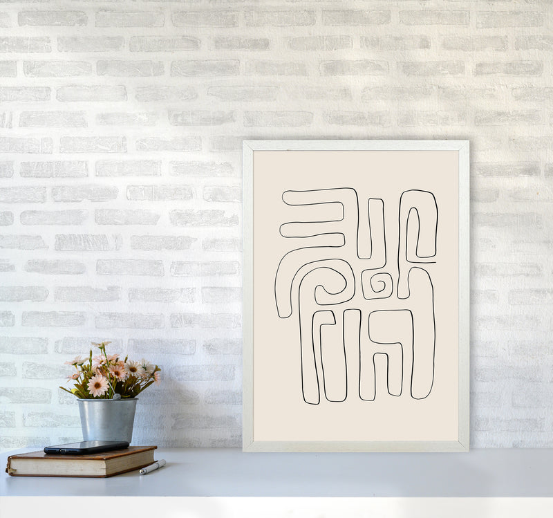 Abstract Line Doodles2 By Planeta444 A2 Oak Frame