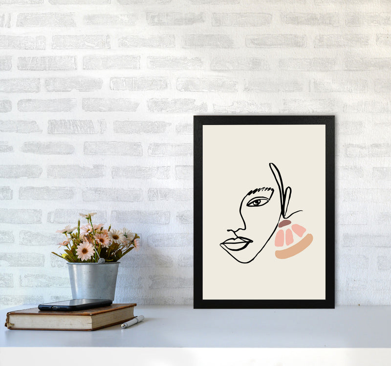 Boho Face With Earrings Sketch1 By Planeta444 A3 White Frame