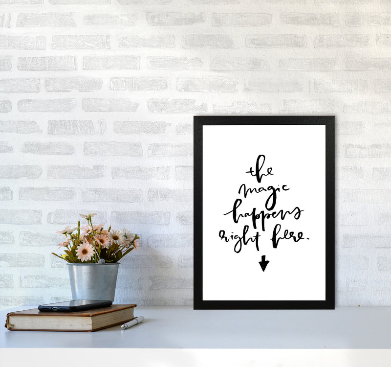The Magic Happens Right Here By Planeta444 A3 White Frame