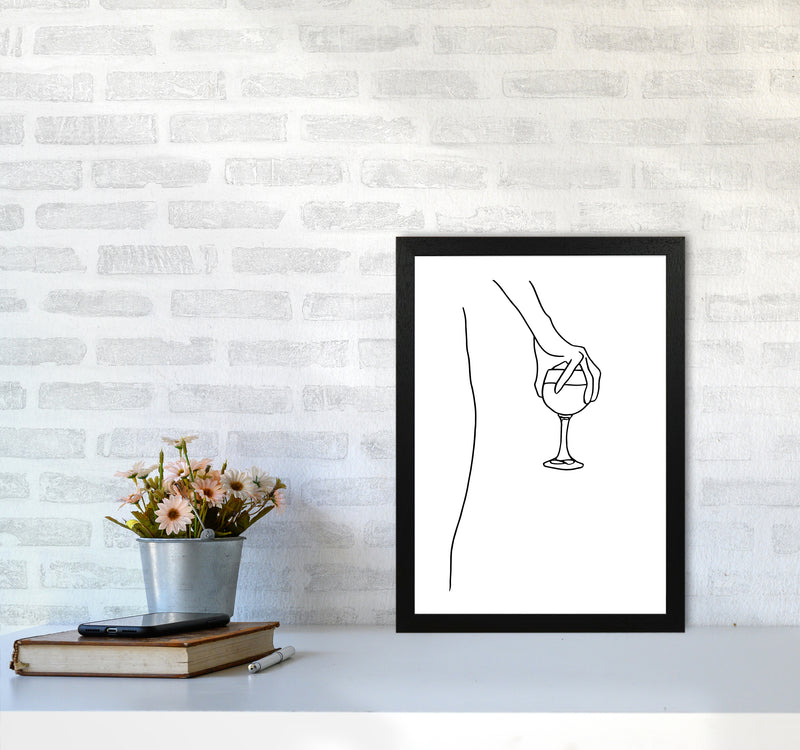 Hand Holding Wine Glass By Planeta444 A3 White Frame