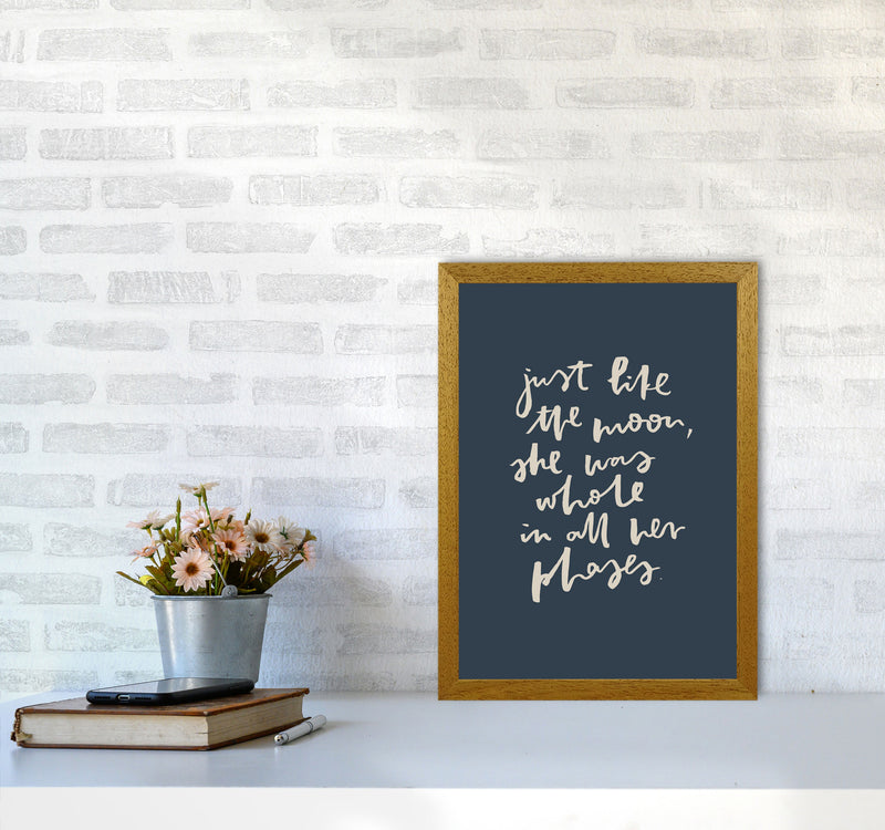 Just Like The Moon Lettering Navy By Planeta444 A3 Print Only