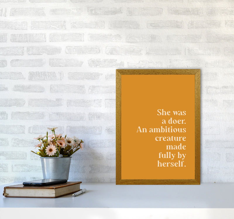 She Was A Doer Type Beige On Mustard By Planeta444 A3 Print Only