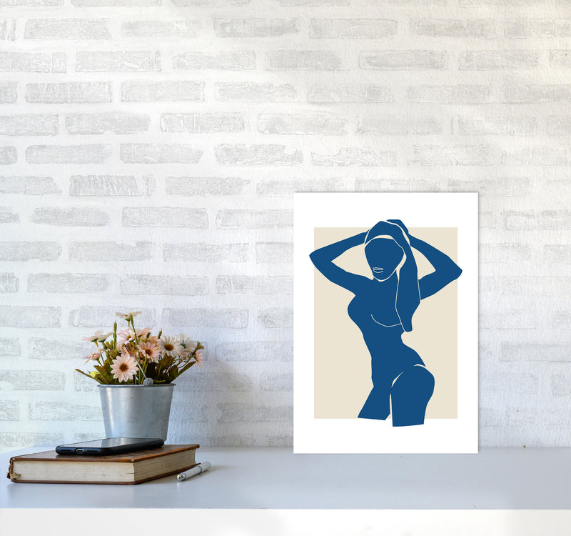Matisse Hands To Head Blue By Planeta444 A3 Black Frame
