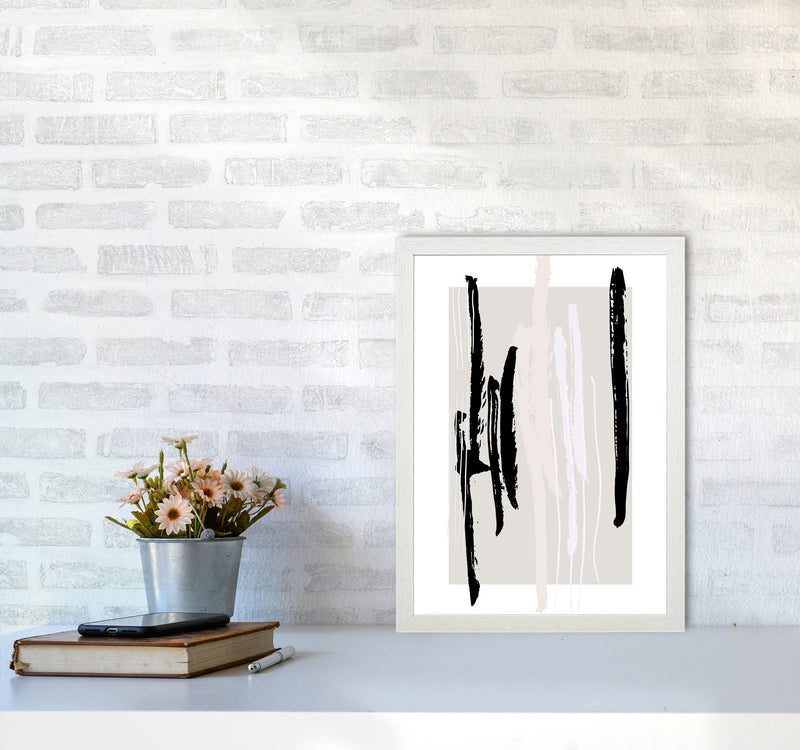 Abstracts Pennellate Linee Grey White Black3 By Planeta444 A3 Oak Frame