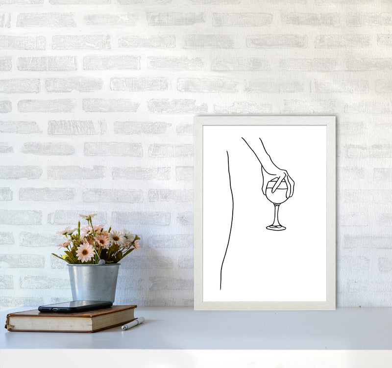 Hand Holding Wine Glass By Planeta444 A3 Oak Frame