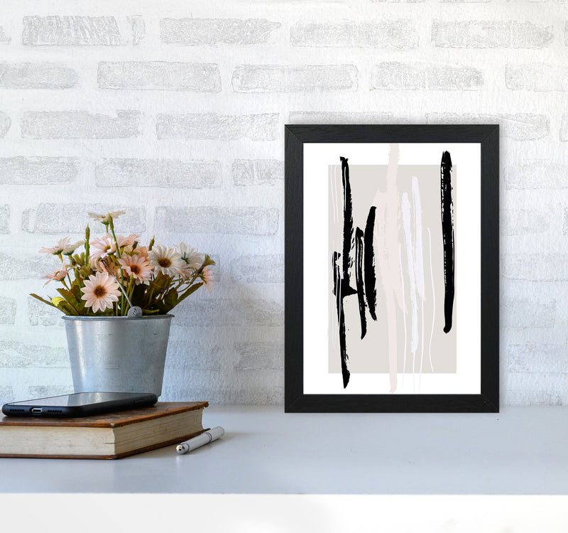 Abstracts Pennellate Linee Grey White Black3 By Planeta444 A4 White Frame