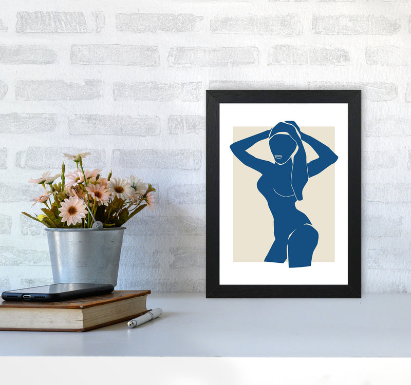 Matisse Hands To Head Blue By Planeta444 A4 White Frame