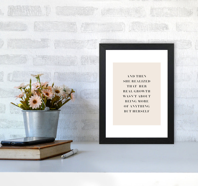 And Then She Realized Type By Planeta444 A4 White Frame