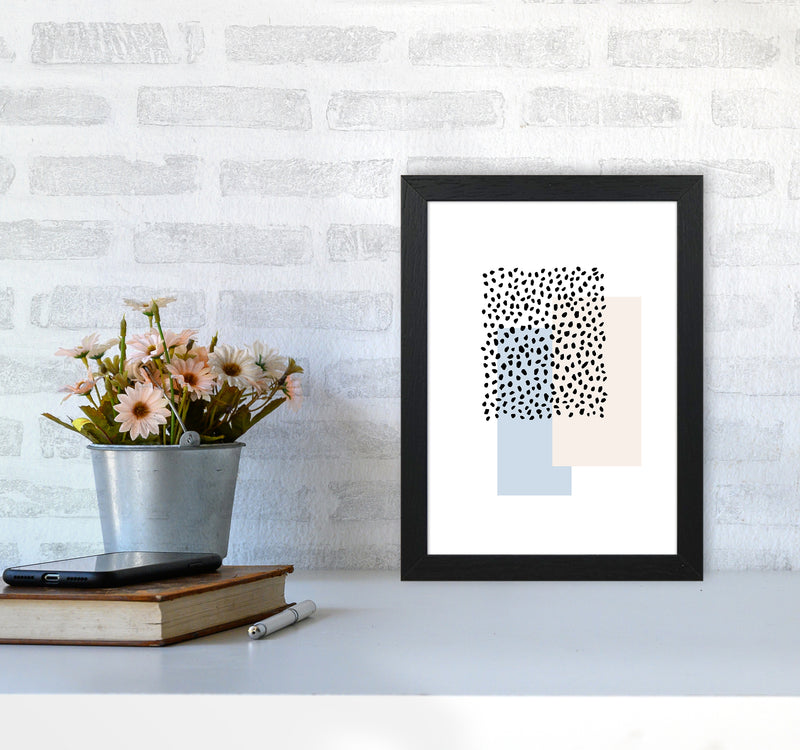 Dots Rectangles Light Blue Nude By Planeta444 A4 White Frame