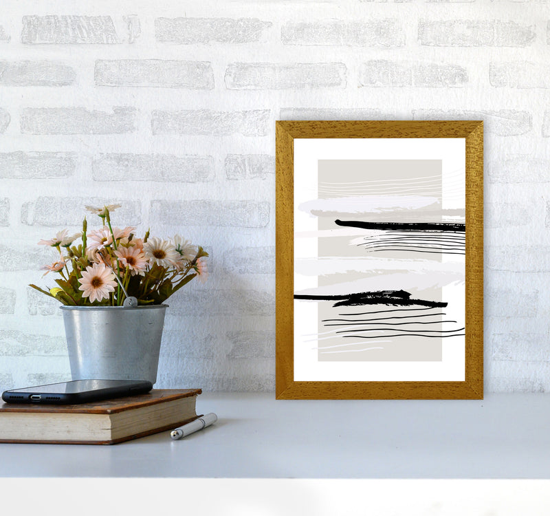 Abstracts Pennellate Linee Grey White Black By Planeta444 A4 Print Only