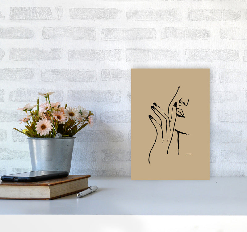 Face Hands Sketch2 By Planeta444 A4 Black Frame