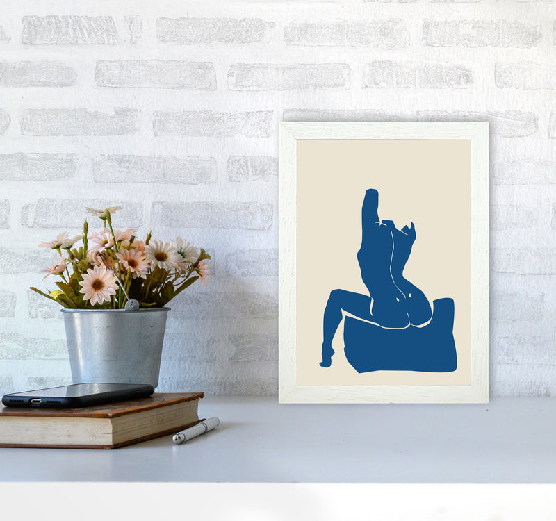 Matisse Sitting On Bed Arms High Blue By Planeta444 A4 Oak Frame