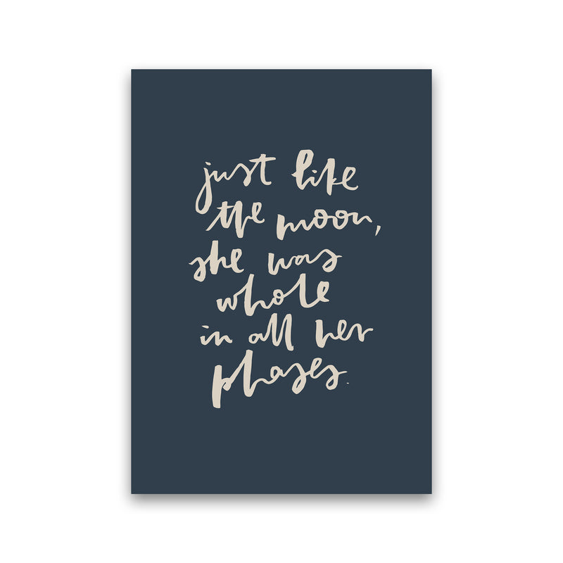 Just Like The Moon Lettering Navy By Planeta444 Print Only