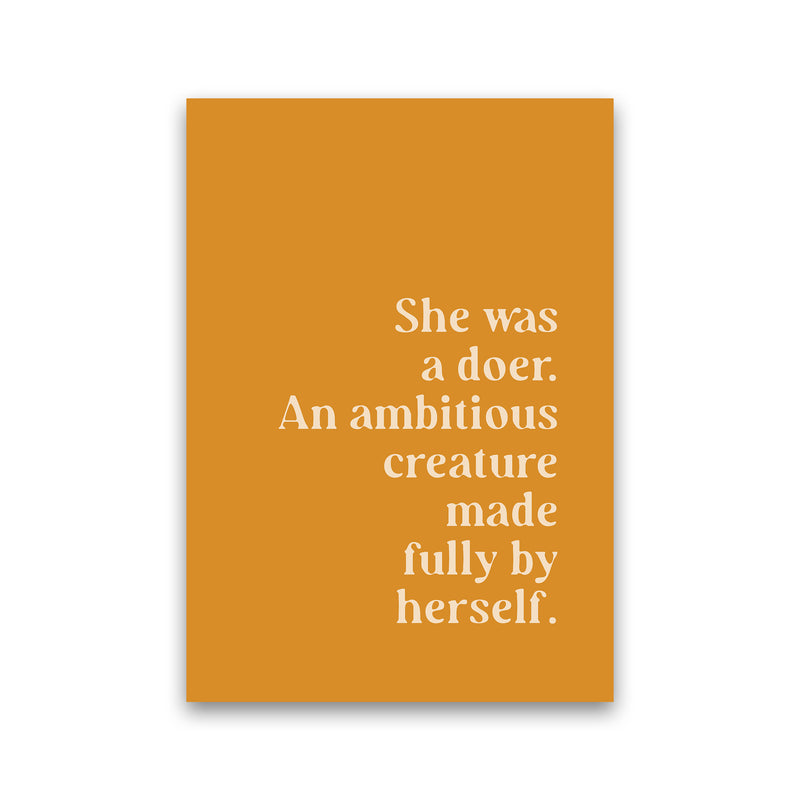 She Was A Doer Type Beige On Mustard By Planeta444 Print Only