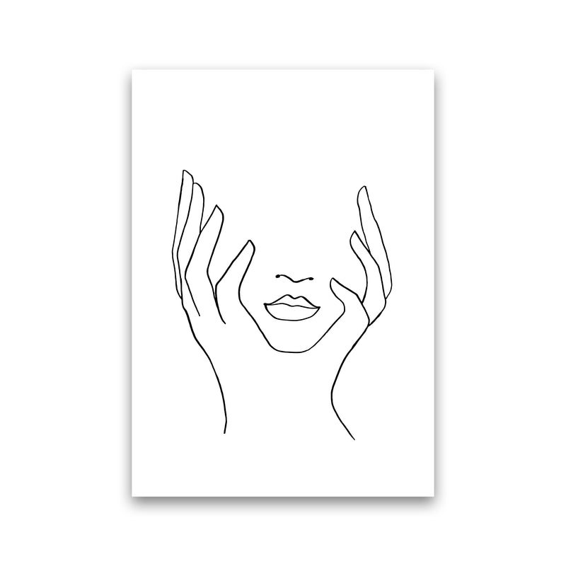 Line Art Holding Face By Planeta444 Print Only