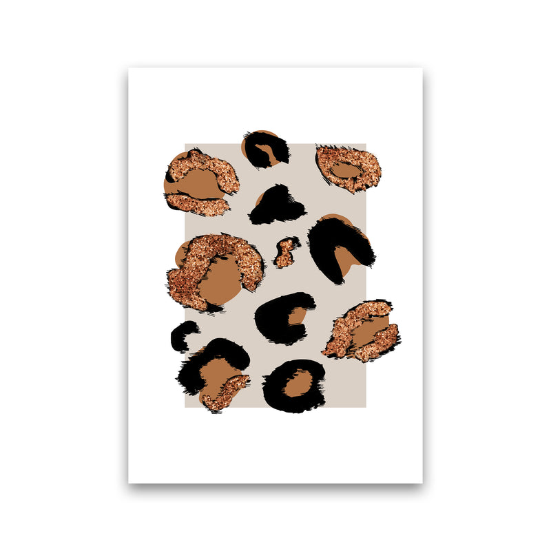 Big Leopard Neutral Rectangle Bronze Glitter By Planeta444 Print Only