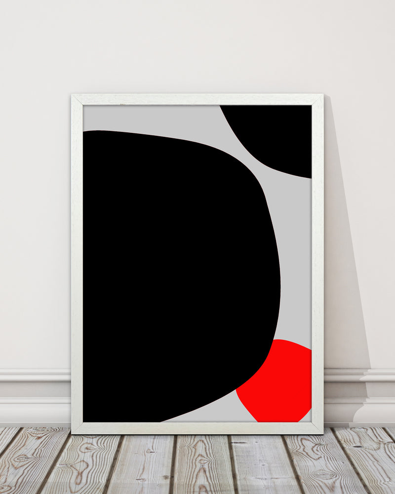 Abstract Black Shapes with Red Original A Art Print by Print Punk Studio