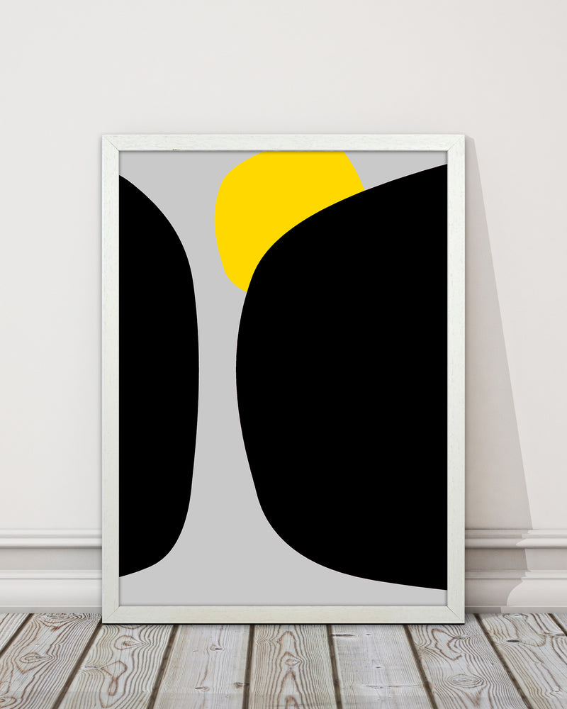 Abstract Black Shapes with Yellow Original B