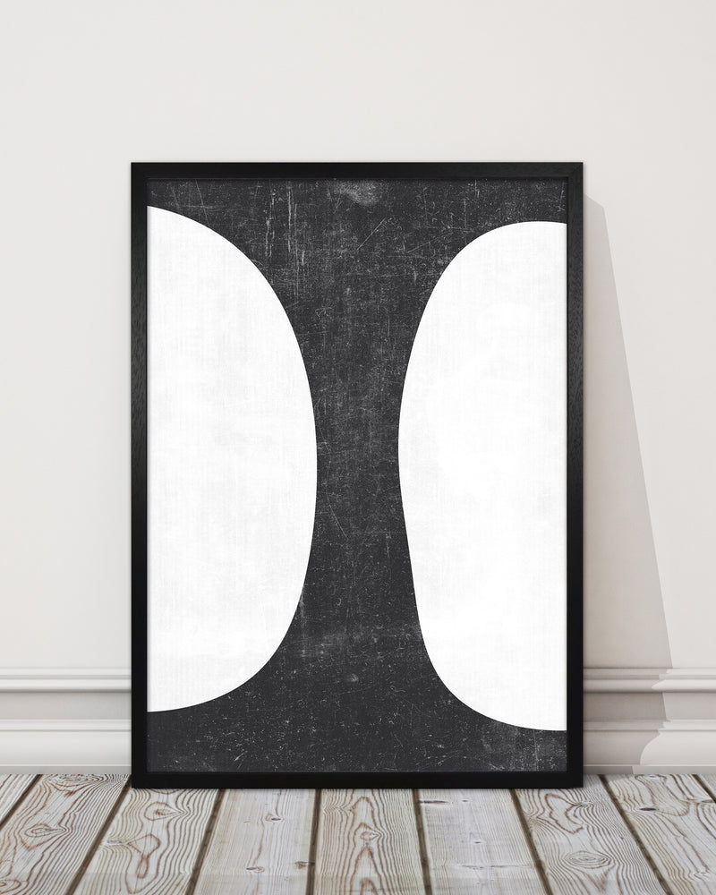 Mid Century Black and White Grunge Wall Art A
