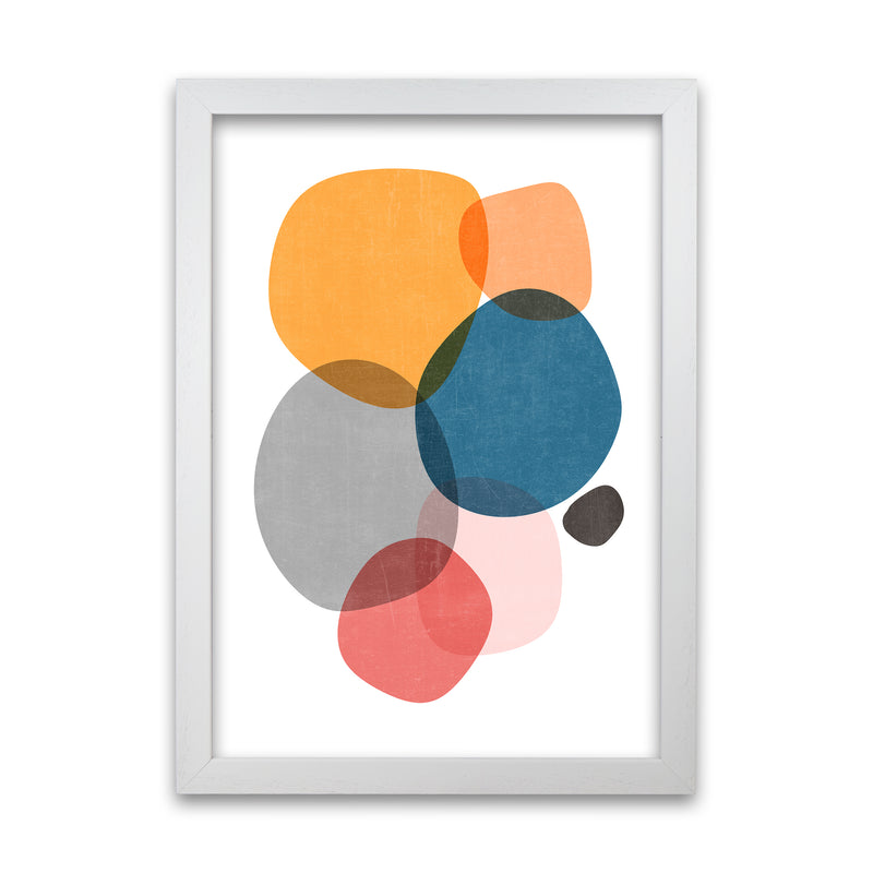 Mid Mod Abstract Shapes Original A1 White Grain Frame