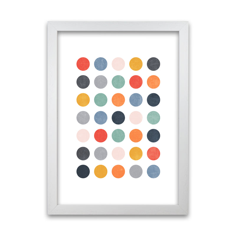 Scandi Dots Texture Print Original A1 White Grain Frame