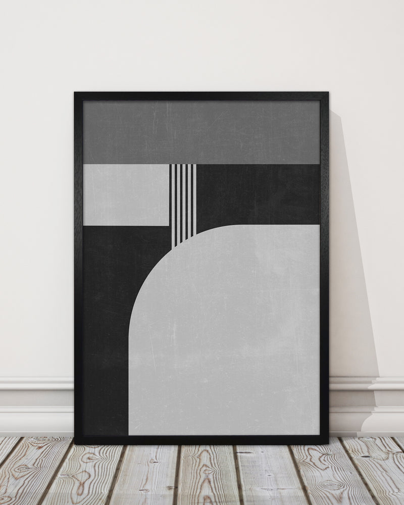 Mid Century Black and White Print A