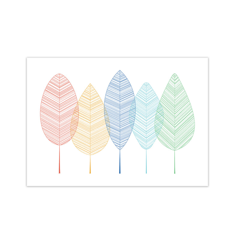 Scandinavian Colorful Leaves in Landscape A1 Print Only