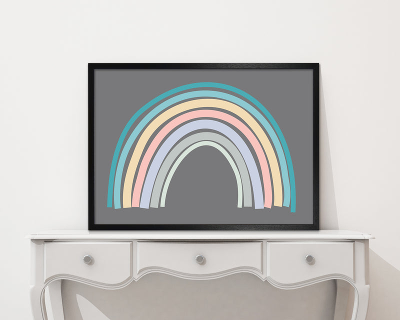 Multicolour Rainbow on Grey Original