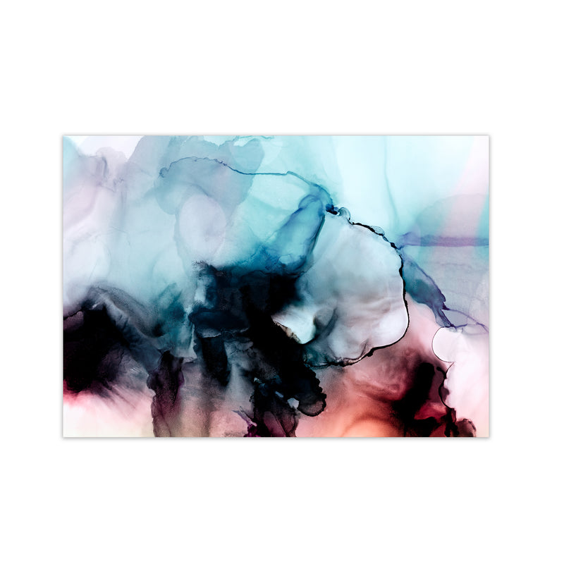 Abstract Watercolor Blue Pink Original A1 Print Only