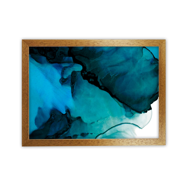 Blue Inspiration Watercolor Original  A1 Honey Oak Frame