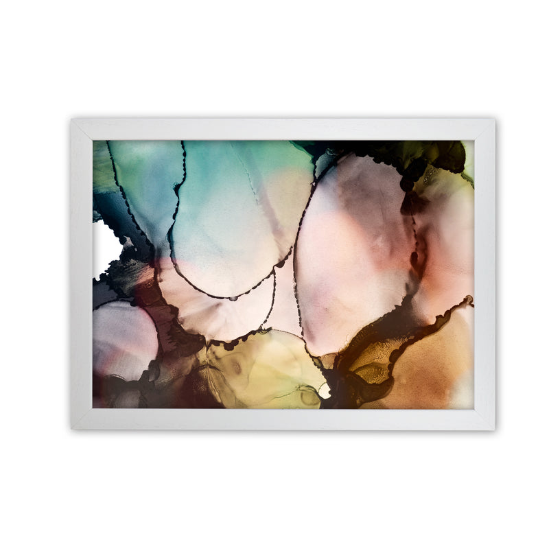 Watercolor Multicolor Original   A1 White Grain Frame