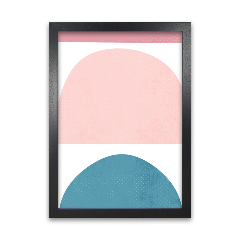 Abstract Blue and Pink Original A1 Black Grain Frame