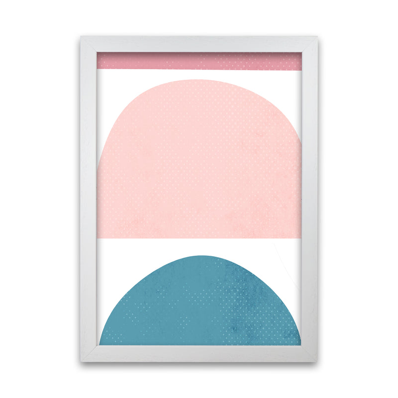 Abstract Blue and Pink Original A1 White Grain Frame