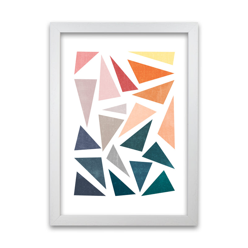 Abstract Colorful Geometric Prints Original A1 White Grain Frame