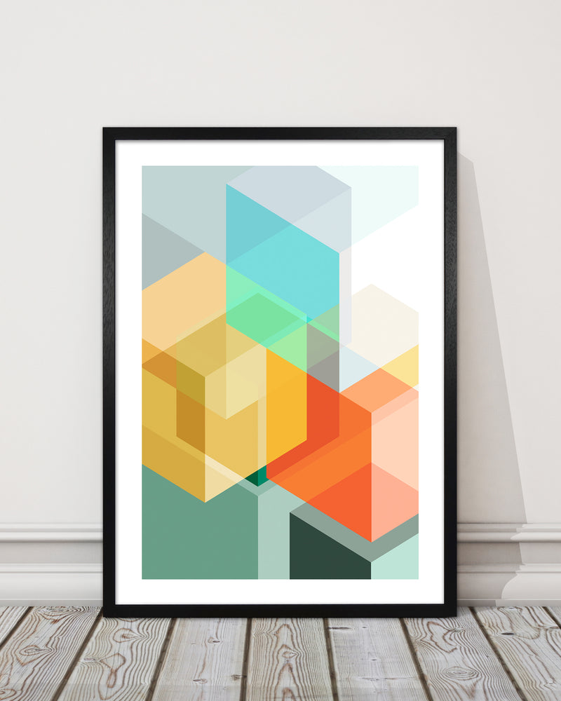 Abstract Colourful Cubes Original 