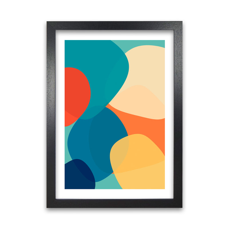 Abstract Multicolour Design Original  A1 Black Grain Frame