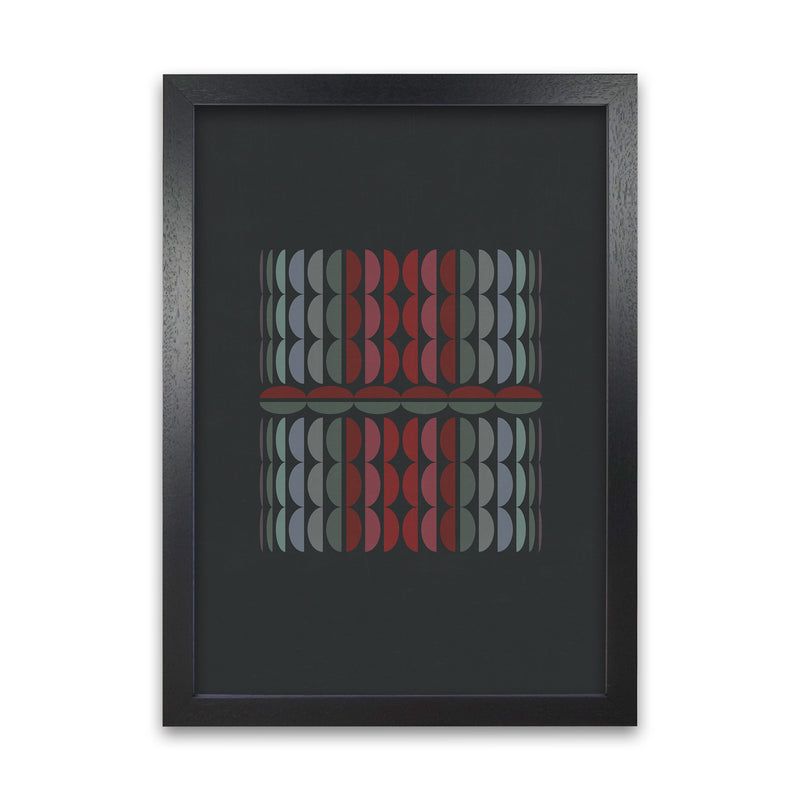 Abstract Shapes on Grey Original A1 Black Grain Frame