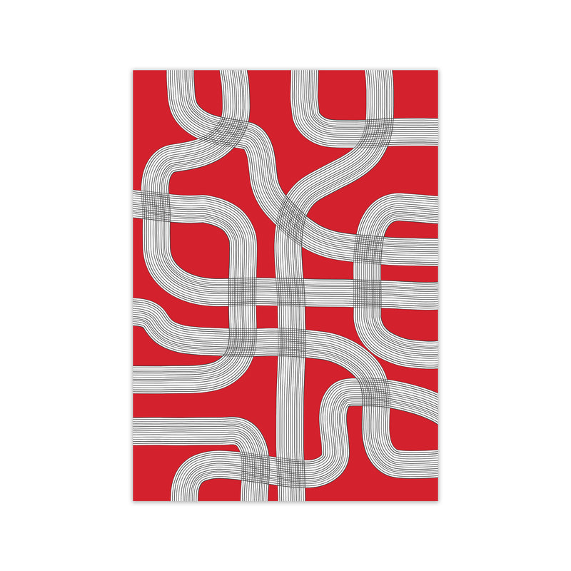 Red Black and White Abstract A1 Print Only