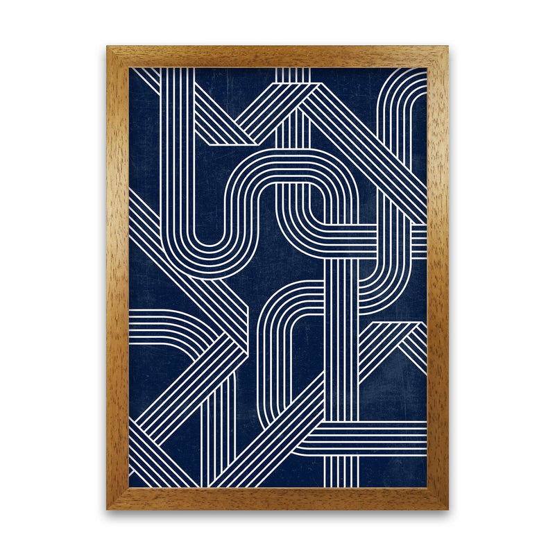 Blue Abstract Lines Wall Art