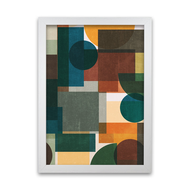 Colorful Abstract Modern Wall Art A1 White Grain Frame