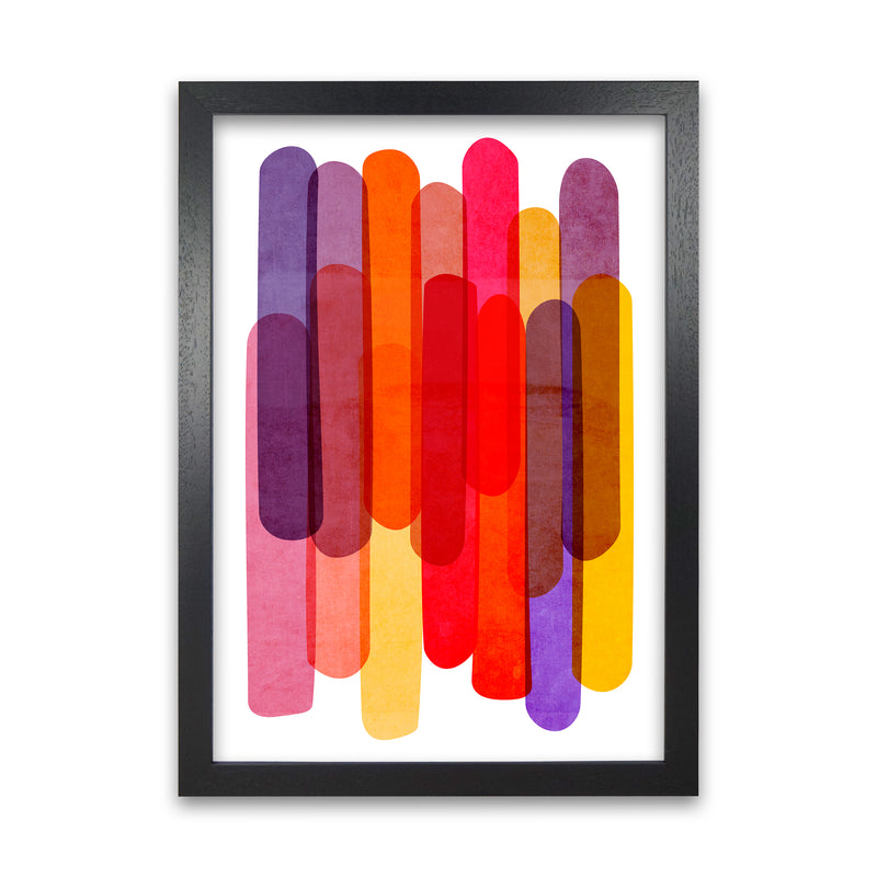 Colorful Abstract Wall Art Print A1 Black Grain Frame